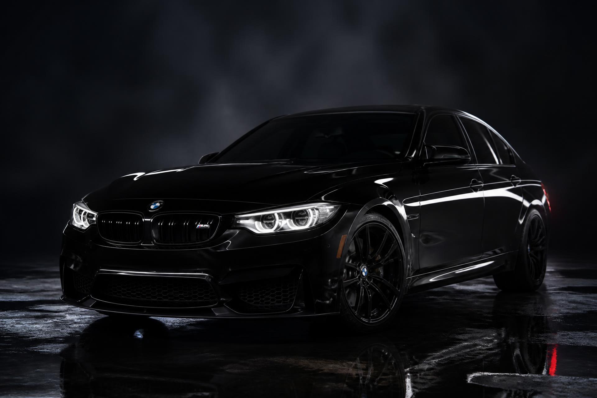 Luxury black car after professional mobile detailing